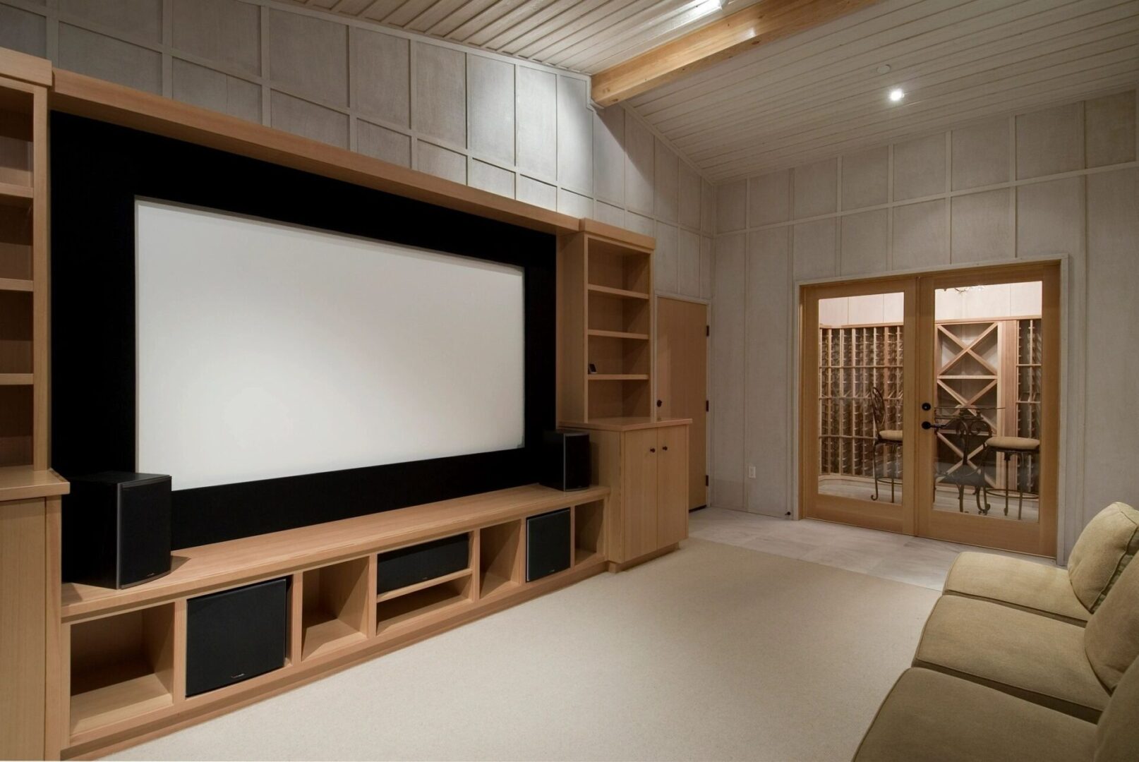 Mini home theater with wood