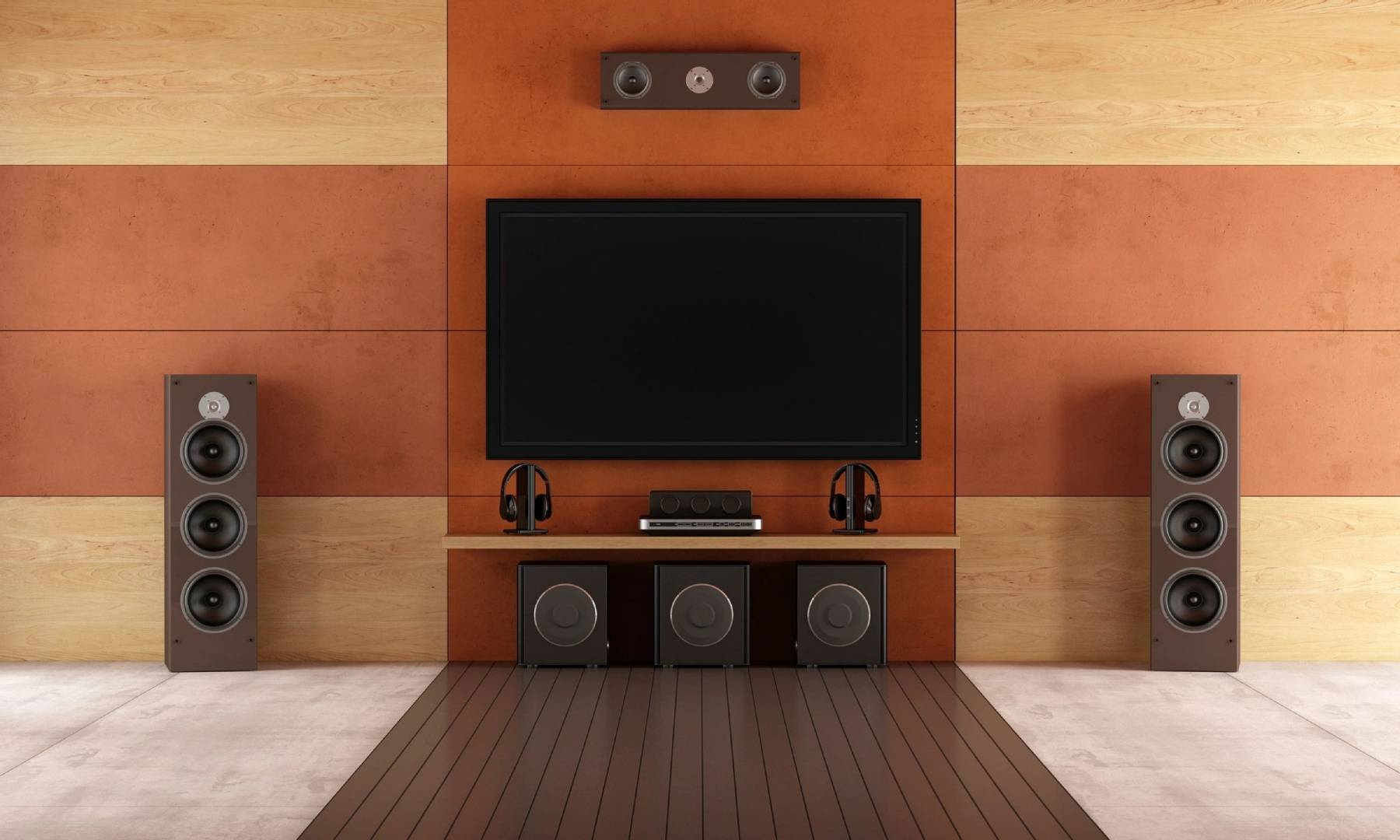 Modern TV unit with speakers