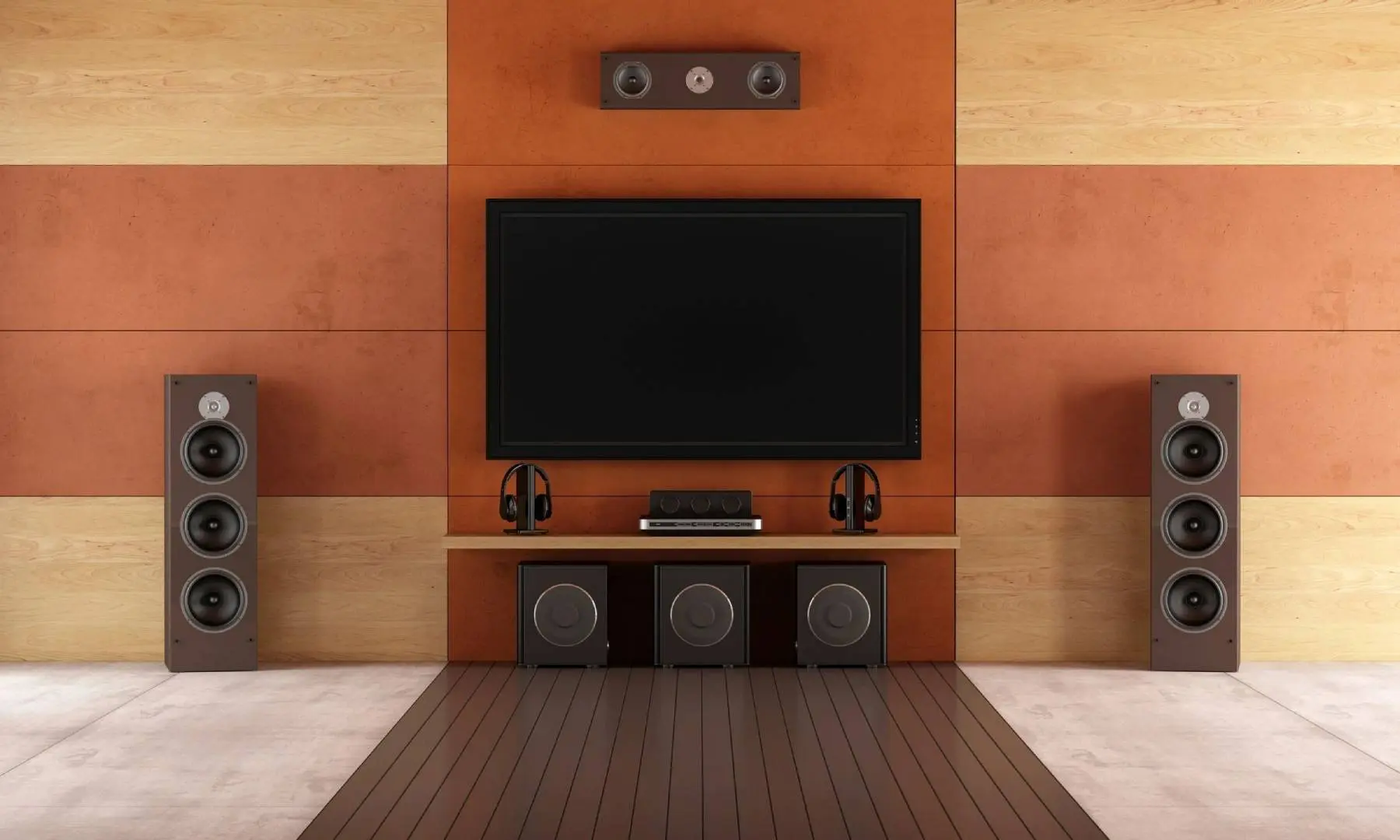 Modern TV unit with speakers